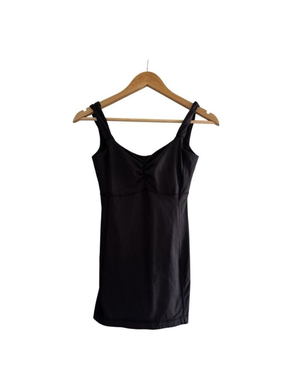 Lululemon Black Ruched Tank Built In Bra Size 4 Athleisure